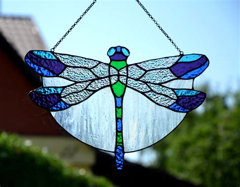 Stained Glass Suncatcher Dragonfly Window Hanging Ubicaciondepersonas