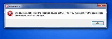 Explorerexe Windows Can Not Access The Specified Device Path Of File