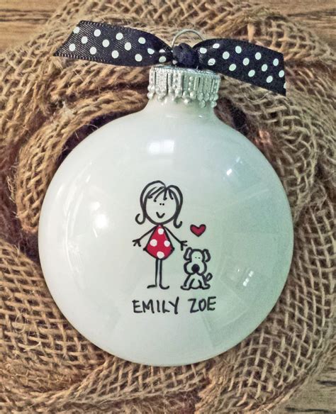 Ornament, Personalized Pet Ornament, Personalized Dog Ornament, Girl or Boy and Dog Ornament ...