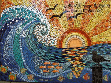Sunset Wave In Competition Mosaic Art Mosaic Waves Mosaic Tile Art