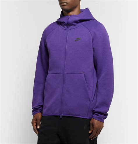 Nike Sportswear Cotton Blend Tech Fleece Zip Up Hoodie Purple Nike