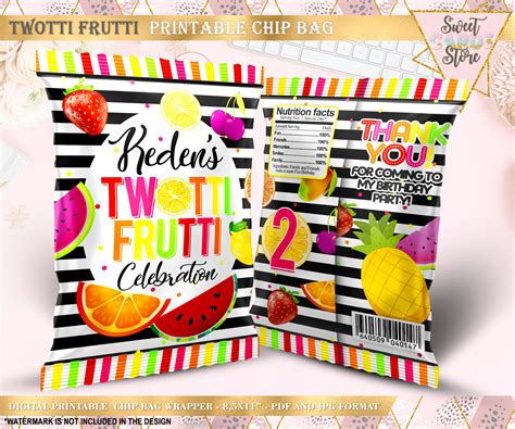 Twotti Frutti Printable Capri Sun Labels Fruits Tropical Etsy