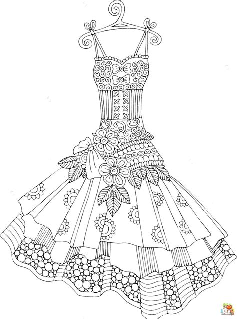 Beauty Of Dresses Coloring Pages Free Printable Pages For Kids