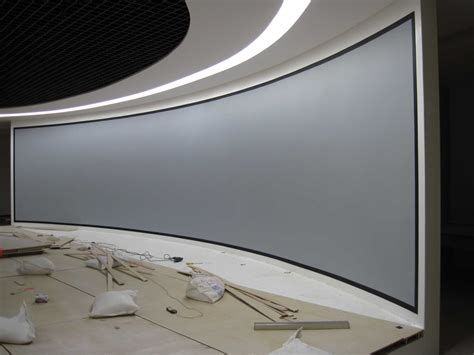 China Large Fixed Frame Curved Projection Screen Customize Size Photos