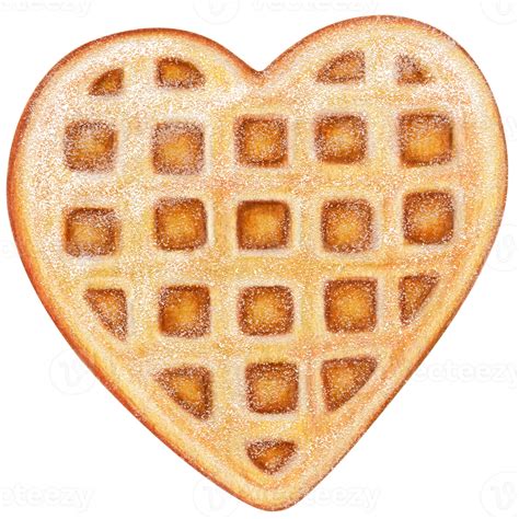 Watercolor Hand Drawn Heart Shaped Waffle 21629843 Png