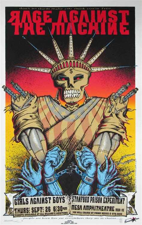 Rage Against The Machine Gig Poster Concert Posters Band Posters