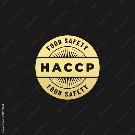 Haccp Food Safety System Label Or Haccp Logo Vector Isolated Haccp