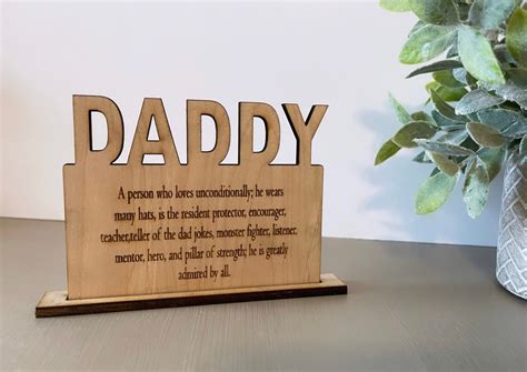 Daddy Definition Standing Plaque Fathers Day T Wooden Etsy