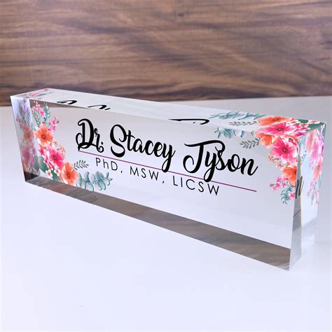 Personalized Name Plate For Desk Flowers Wild Design On Etsy Canada