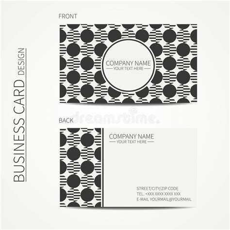 Vector Simple Business Card Design Template Black And White Stock