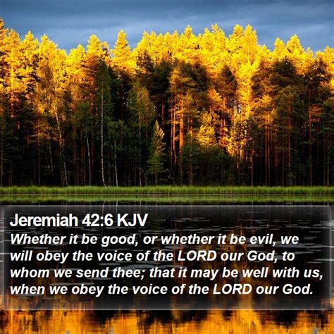 Jeremiah 426 Kjv Whether It Be Good Or Whether It Be Evil We