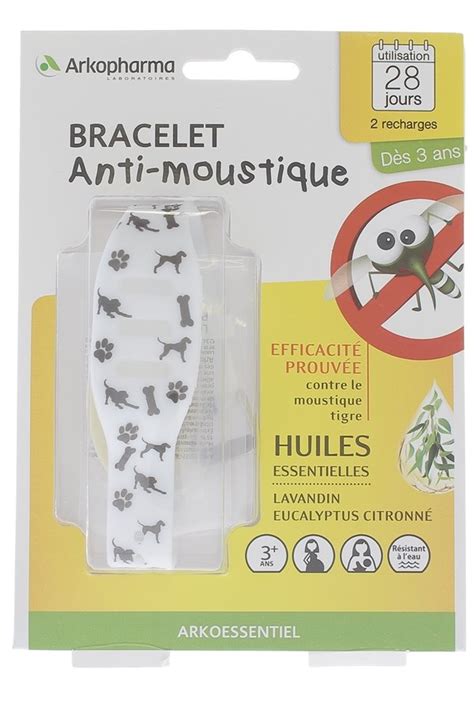 Bracelet Anti Moustique Noir And Blanc Arkopharma 1 Bracelet