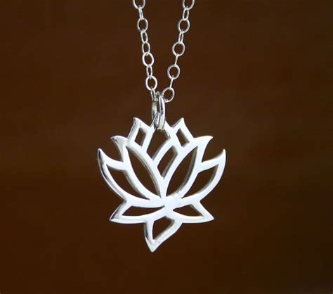 Items Similar To Lotus Flower Necklace Yoga Necklace With Flower