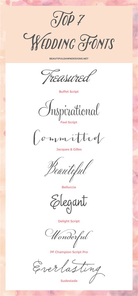 My Top 7 Fonts For Weddings Wedding Invitation Fonts Save The Date