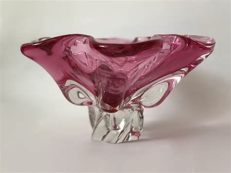 large murano glass bowl 11 centerpiece cranberry vase glass etsy