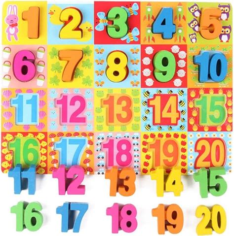 Childrens Wooden Numbers Letters Shapes Hands Grab Boards Baby Jigsaw