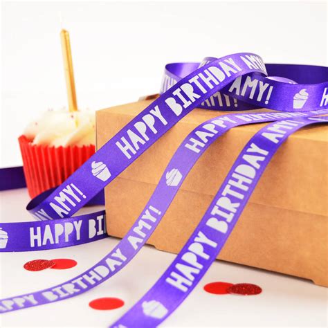 Birthday 15mm Personalised Printed Ribbon By Altered Chic