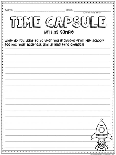 Time Capsule Activity For Back To School And End Of Year Rockin Resources