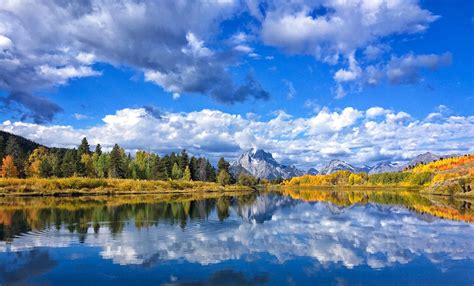 デスクトップ壁紙 風景 森林 秋 山々 湖 自然 反射 空 写真 雲 朝 川 パノラマ 荒野 アルプス