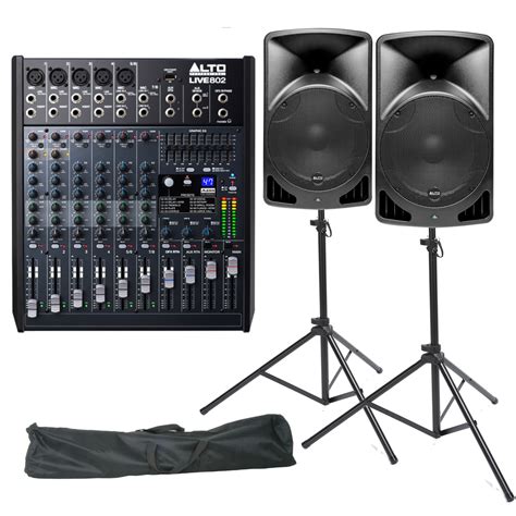 Alto Live 802 Mixer Tx12 Pa Speaker And Standsdj Bundle From Rimmers M