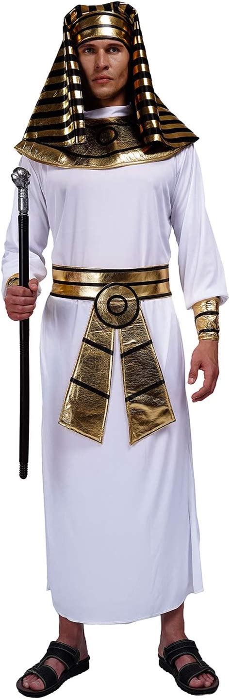 Pgond Adult Mens Egyptian Pharaoh Halloween Costume White Clothing Shoes And Jewelry