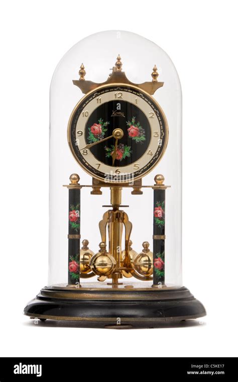 Vintage German Koma 400 Day Anniversary Torsion Glass Dome Clock Stock