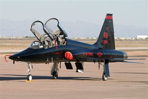 Northrop T 38 Talon Trainer In The Black And Red Livery Of The Usafs