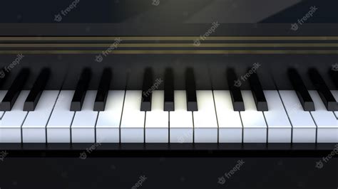 Premium Photo | 3d illustration of front view on black piano keys. new