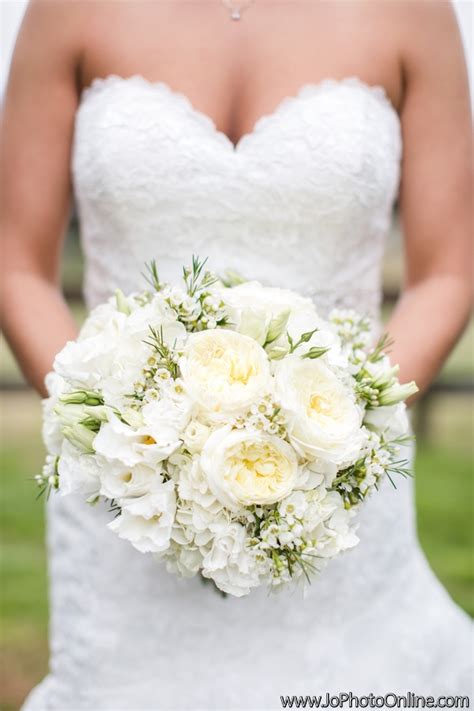 All White Bride Bouquet Ivory And White Flowers Rustic