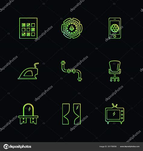 Vector Icons Black Background Stock Vector Image By ©panthermediaseller