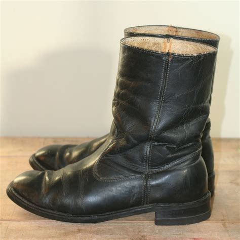Vintage Motorcycle Boots Men Mens Vintage Water Proof Lace Up