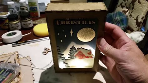Christmas laser cut light box assembly - YouTube