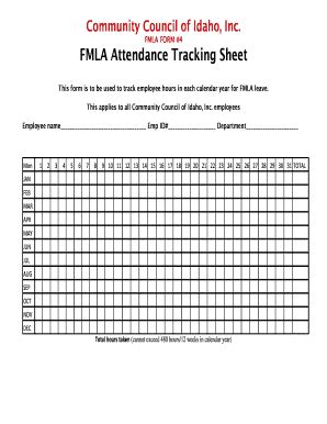 Fmla Tracking Sheet Fill And Sign Printable Template Online