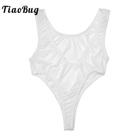 2018 tiaobug sexy high cut see through womens bodysuit sleeveless deepv neck jumpsuits one piece