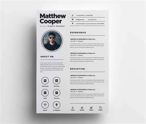 Maybe you would like to learn more about one of these? Clean CV Template (Free) by PSD Zone