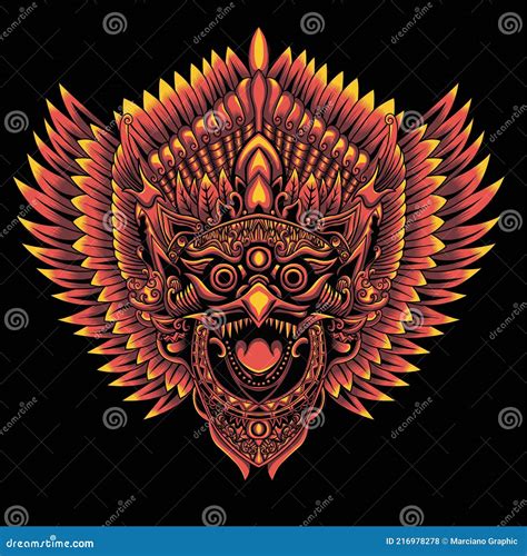 Garuda Jatayu Balinese Mask Illustration Stock Vector Illustration Of