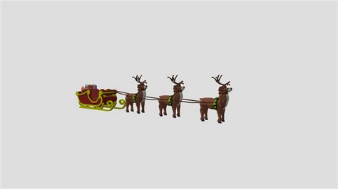 Santa Sleigh Reindeers Ts 3d Model By Anael Anaelg Ba9ef3a