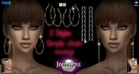Simple Chain Earrings At Jomsims Creations Sims 4 Updates