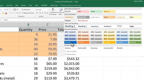 How To Apply Accent 5 Cell Style In Excel Liveconnectmedia