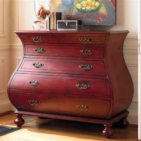 Hooker Furniture Living Room Accents Red Bombe Chest With 3 Drawers