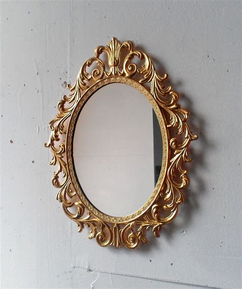 Fairy Princess Mirror Ornate Vintage Frame In Shiny Gold 13 By 10
