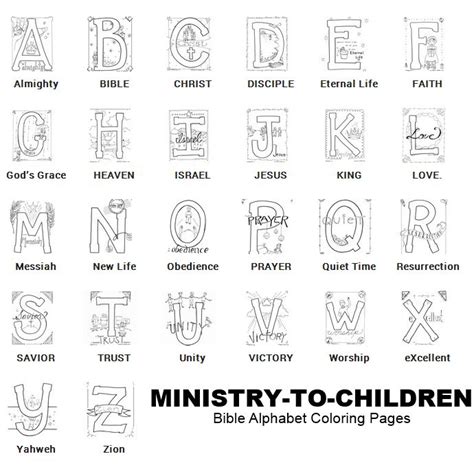 Bible Alphabet Coloring Pages Ministry To Children Church Ideas