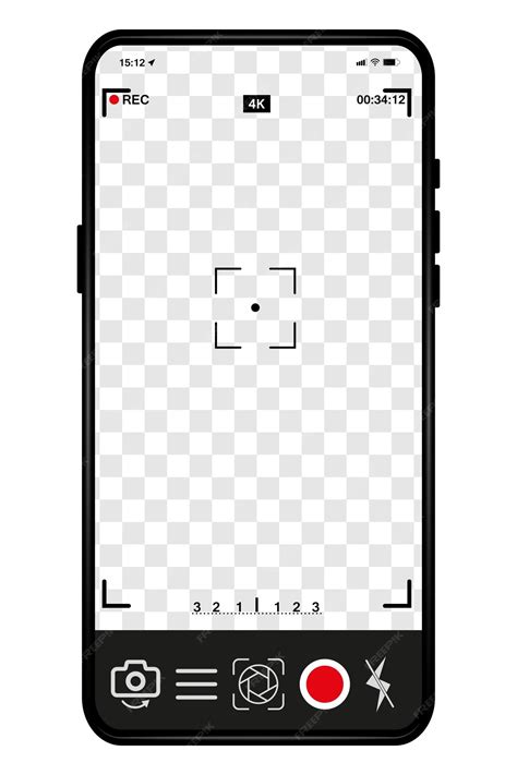 Интерфейс камеры смартфона видео и фотозапись приложения мобильных