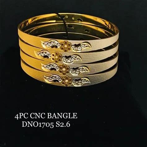 brass base party wear ladies cnc gold bangles at rs 1540 set in