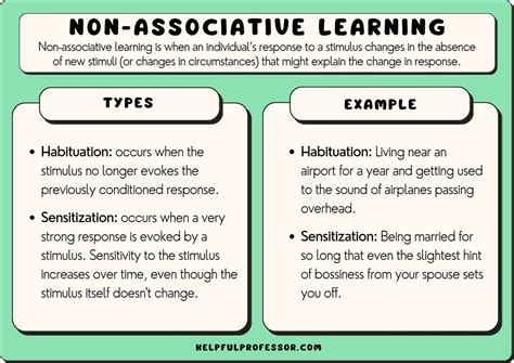 Non Associative Learning Examples