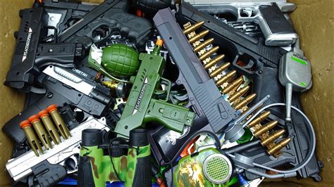 Military Toy Guns Box Toy Guns And Equipment Most Used By Soldiers