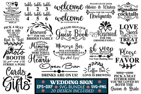 Wedding Sign Svg Bundle Graphic By Dollarsmart · Creative Fabrica