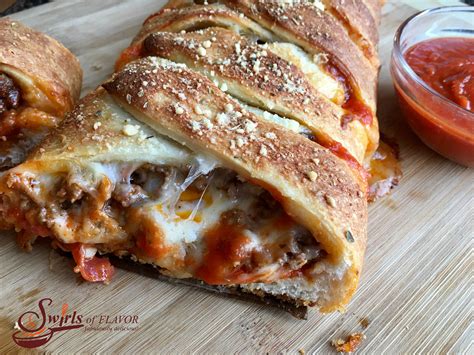 Meat Lovers' Pizza Bread - Swirls of Flavor