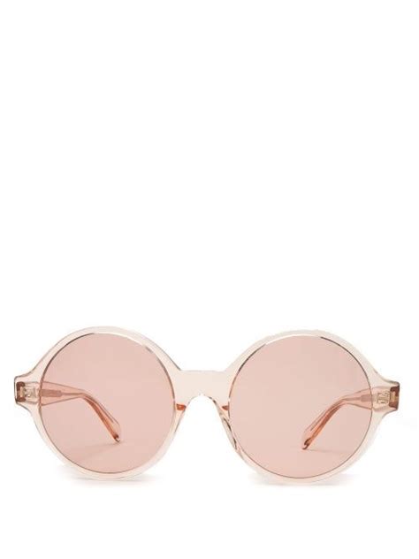 celine eyewear oversized round acetate sunglasses womens light pink sunglasses round