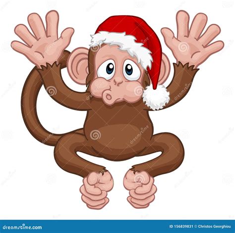 Monkey Christmas Cartoon Stock Illustrations 2043 Monkey Christmas Fb6